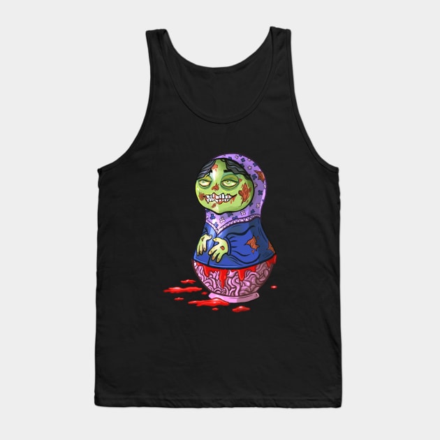 Zombie Russian Doll Tank Top by Hoda Hefzy 